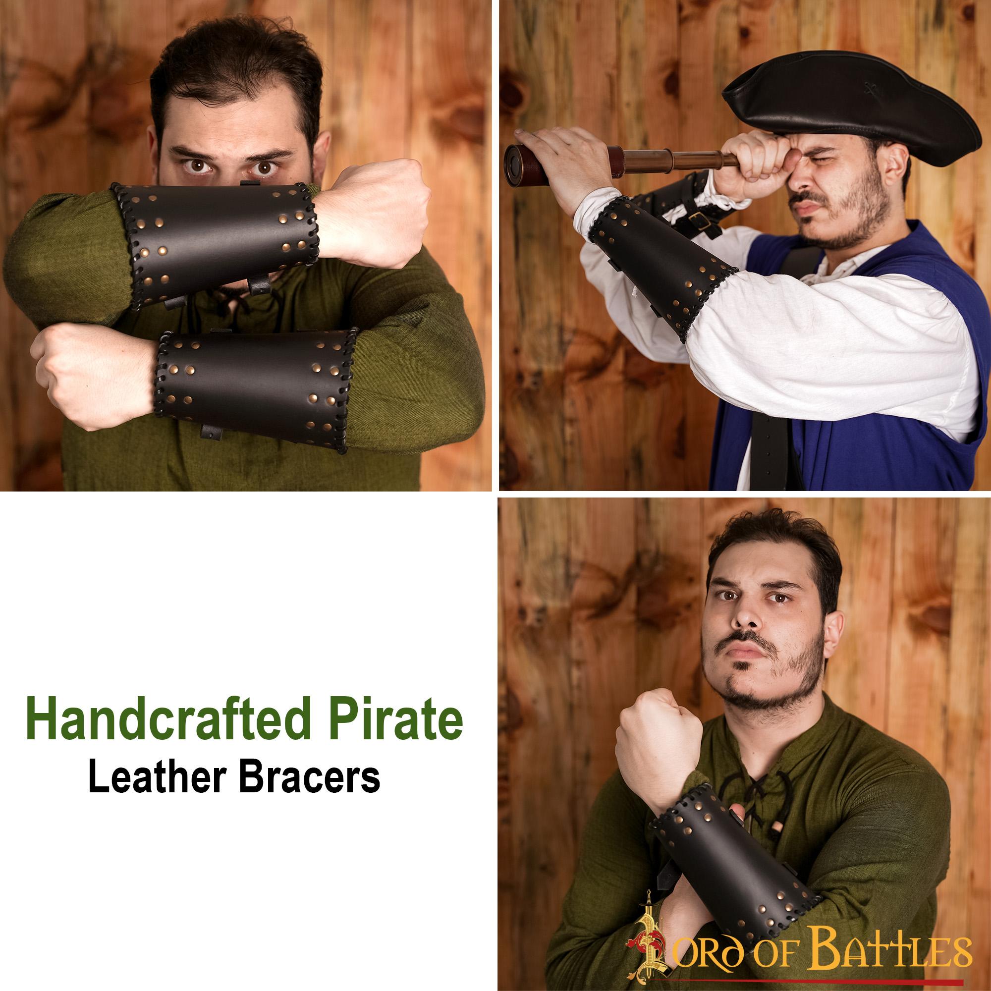 Medieval Studded Authentic Handcrafted Leather Bracers