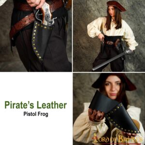 Pirate's Leather Pistol Frog Handcrafted Genuine Leathercraft