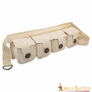Medieval Four Pouch Belt Handcrafted from Canvas Cotton