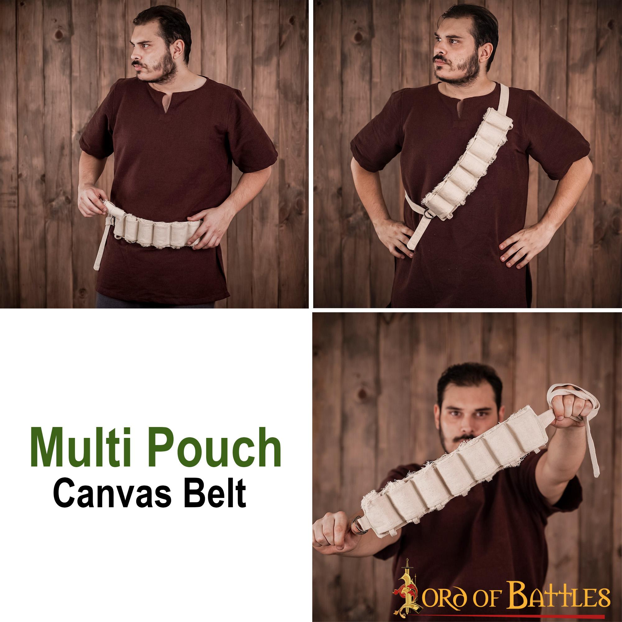 Medieval Multi Pouch Cotton Canvas Belt Medieval Multi Pouch Cotton Canvas Belt