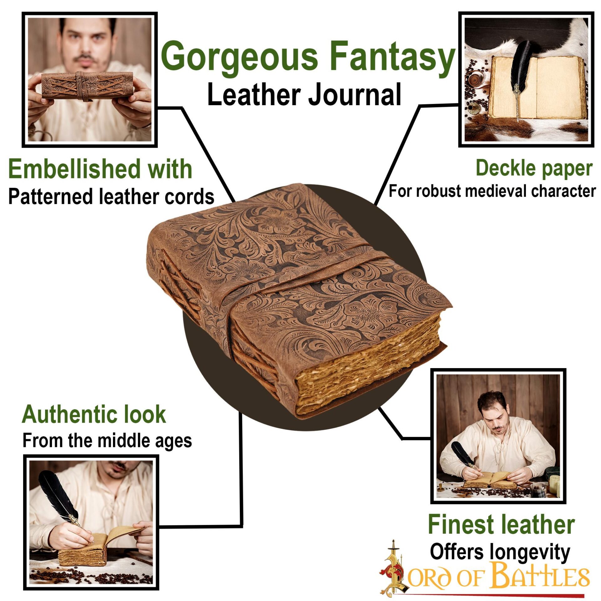 Gorgeous Fantasy Journal Handcrafted Genuine Leather Diary Notes