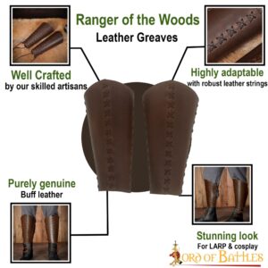 Ranger of the Woods Genuine Leather Greaves for Leg Protection