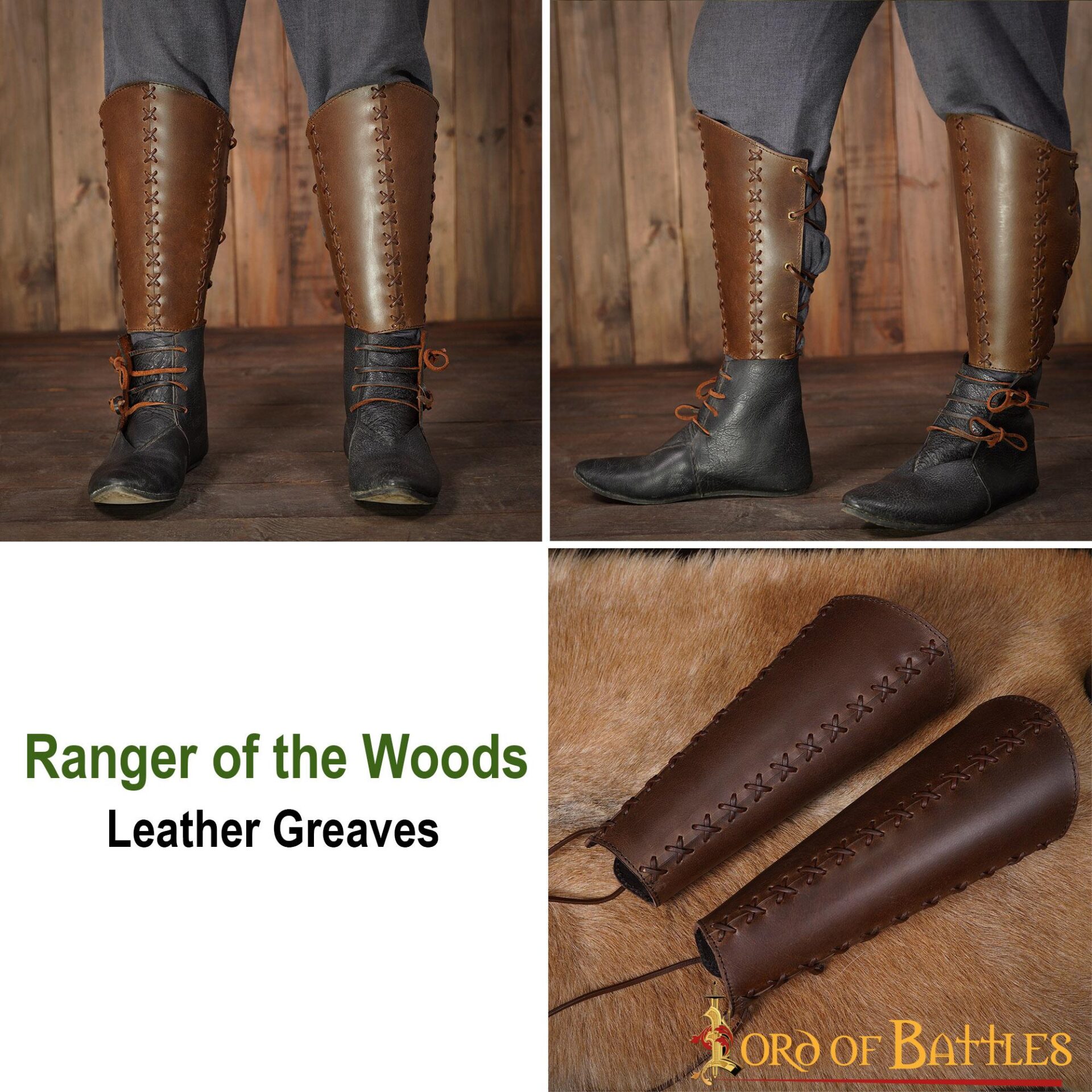 Ranger of the Woods Genuine Leather Greaves for Leg Protection Ranger of the Woods Genuine Leather Greaves for Leg Protection