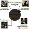 Rustic Cutlery Set Stainless Steel Functional Camp Gear