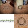 Ring Buckle Antique Brass Loop Belt Functional Accessory Set of 5 Pieces Ring Buckle Antique Brass Loop Belt Functional Accessory Set of 5 Pieces