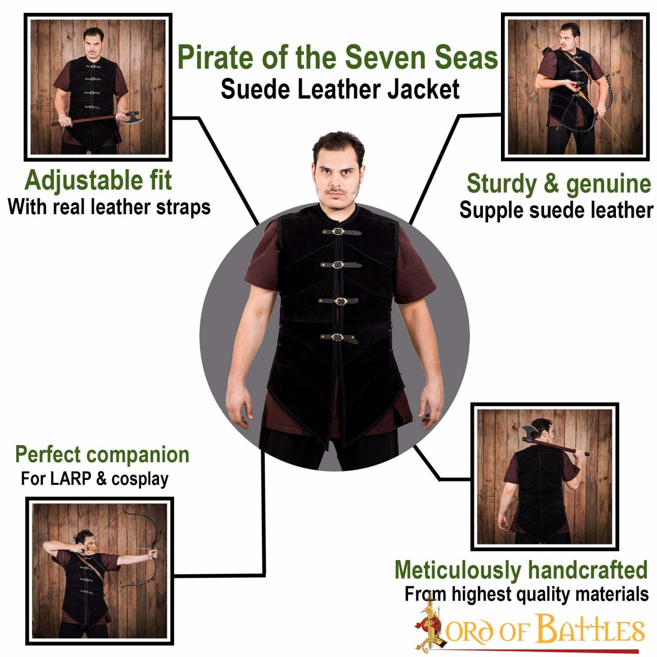 Pirate of the Seven Seas Suede Leather Jacket