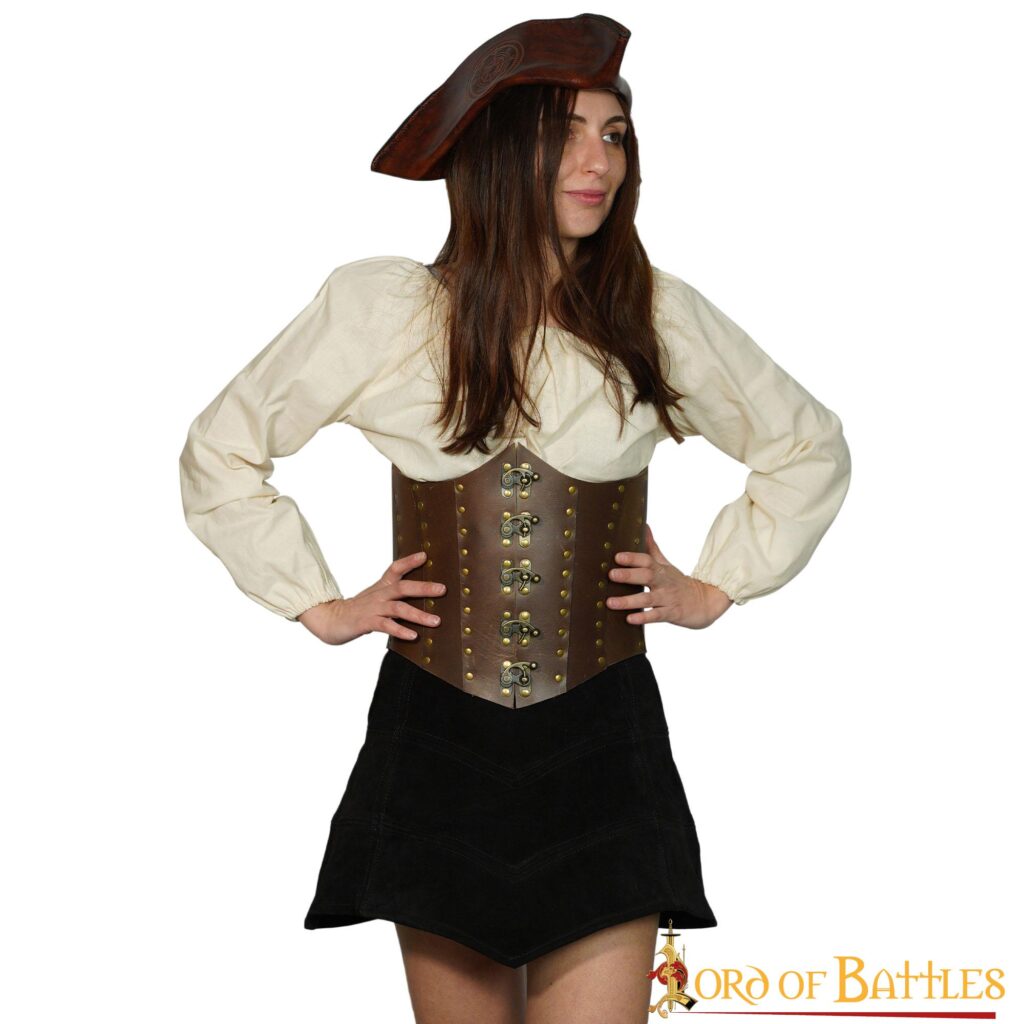 Gothic Suede Leather Skirt With Strings LARP and Fantasy Outfit