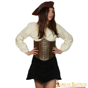 Gothic Suede Leather Skirt With Strings LARP and Fantasy Outfit