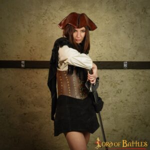 Gothic Suede Leather Skirt With Strings LARP and Fantasy Outfit