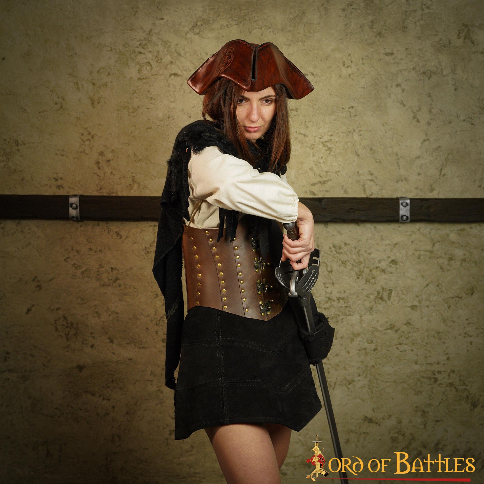 Gothic Suede Leather Skirt With Strings LARP and Fantasy Outfit