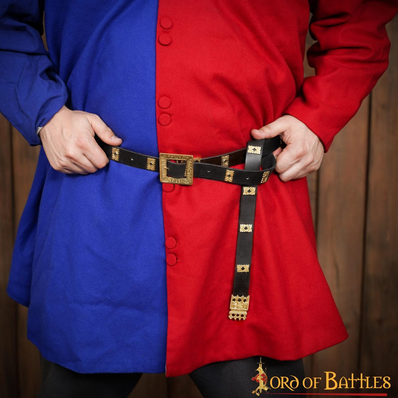 Medieval Eric of Pomerania Leather Belt with Pure Brass Details