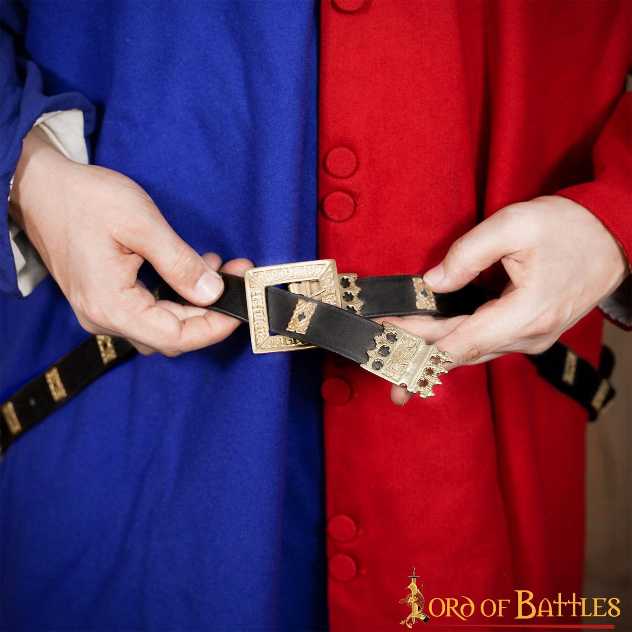 Medieval Eric of Pomerania Leather Belt with Pure Brass Details