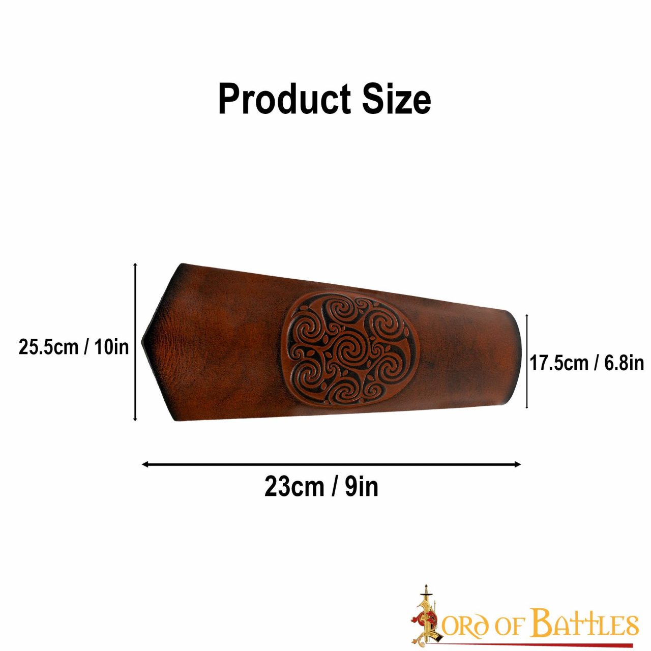 Genuine Leather Bracers with Embossed Celtic Spiral Design