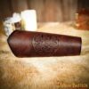 Genuine Leather Bracers with Embossed Celtic Spiral Design