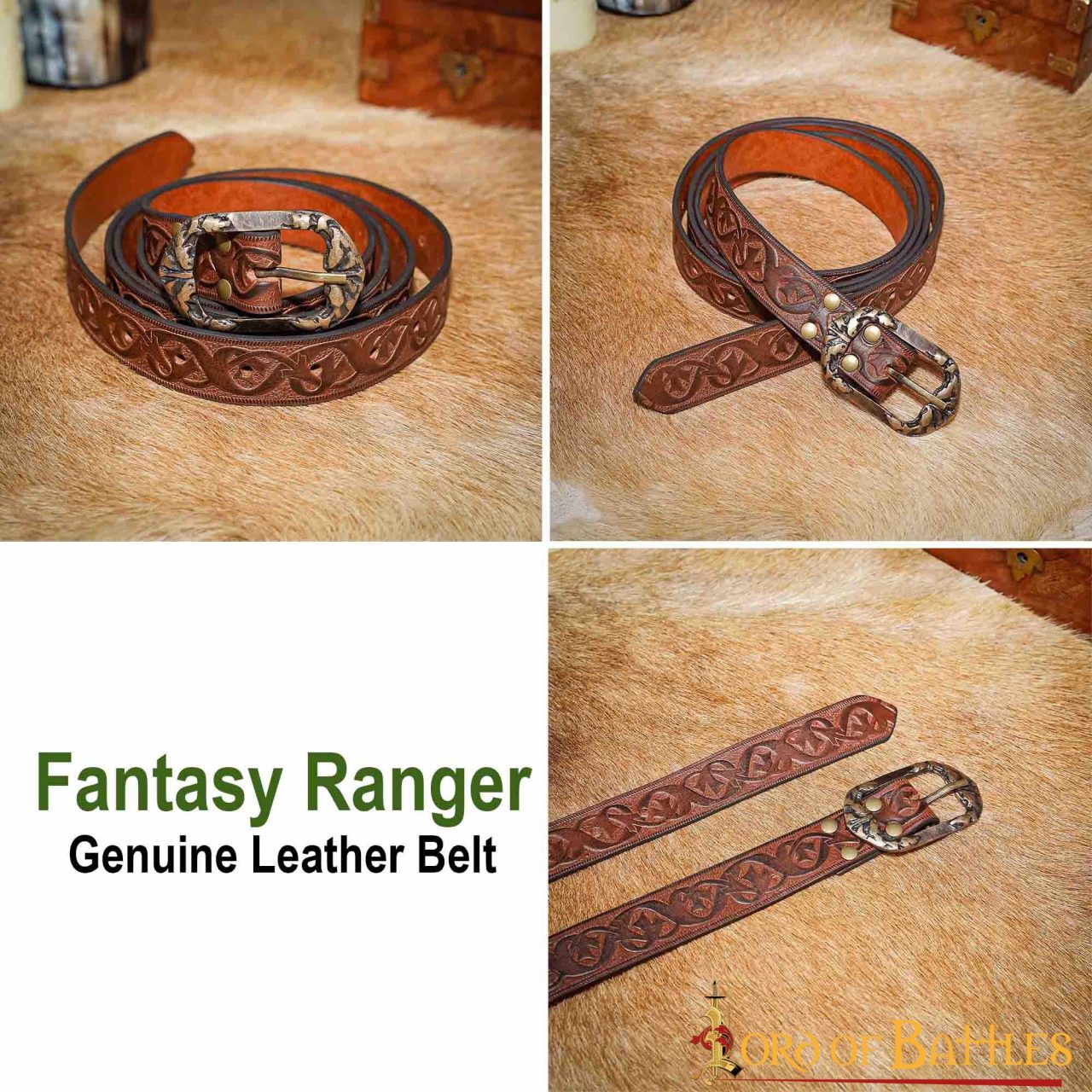 Handcrafted Fantasy Genuine Leather Belt