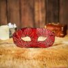 Genuine Leather Eye Mask with Embossed Maple Leaf Motifs