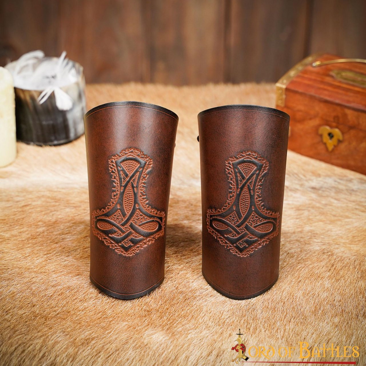 Mighty Mjolnir Genuine Leather Bracers Mighty Mjolnir Genuine Leather Bracers