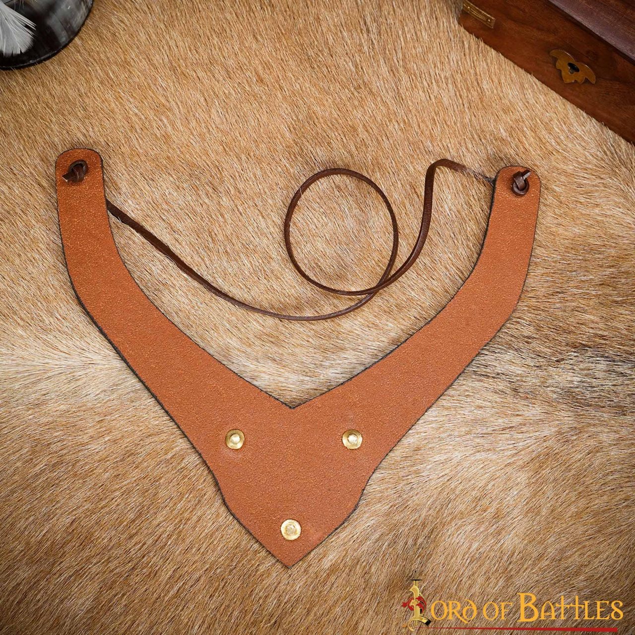 Princely Leather Accessory with Antique Brass Mount