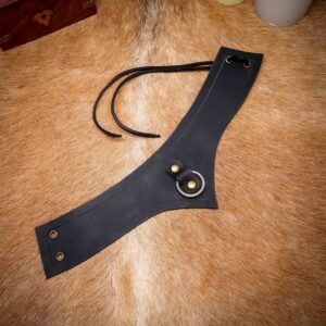 Genuine Leather Accessory with Steel Ring for LARP and Cosplay Genuine Leather Accessory with Steel Ring for LARP and Cosplay