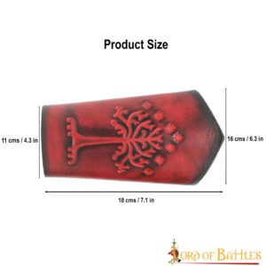Genuine Leather Bracers with Embossed Tree of Gondor Motif