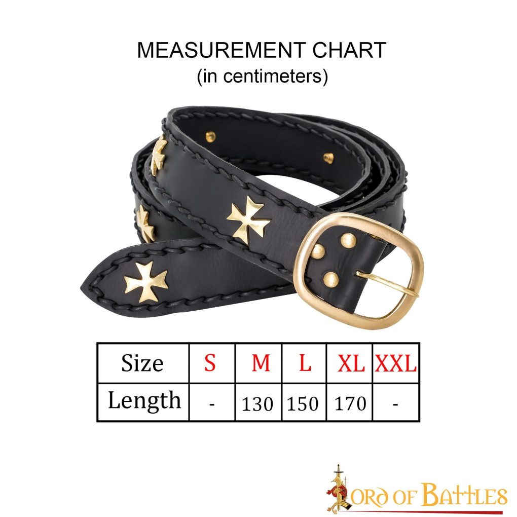 Medieval Crusader Genuine Leather Belt Pure Brass Cross Belt Mount Medieval Crusader Genuine Leather Belt Pure Brass Cross Belt Mount