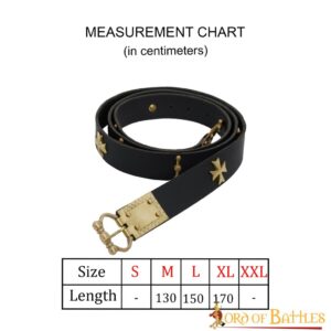 Medieval Leather Belt with Pure Brass Details