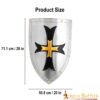 Fantasy Crusader Knight Steel Shield for Décor and Reenactments