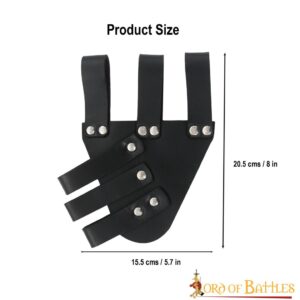 Medieval Angled Tri Buckle Rapier Frog Genuine Leather Frog