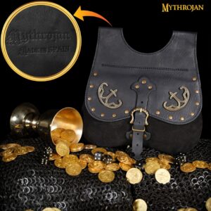 MYTHROJAN LATE MEDIEVAL KIDNEY POUCH historical 14th-15th century bollock purse 10”×10”