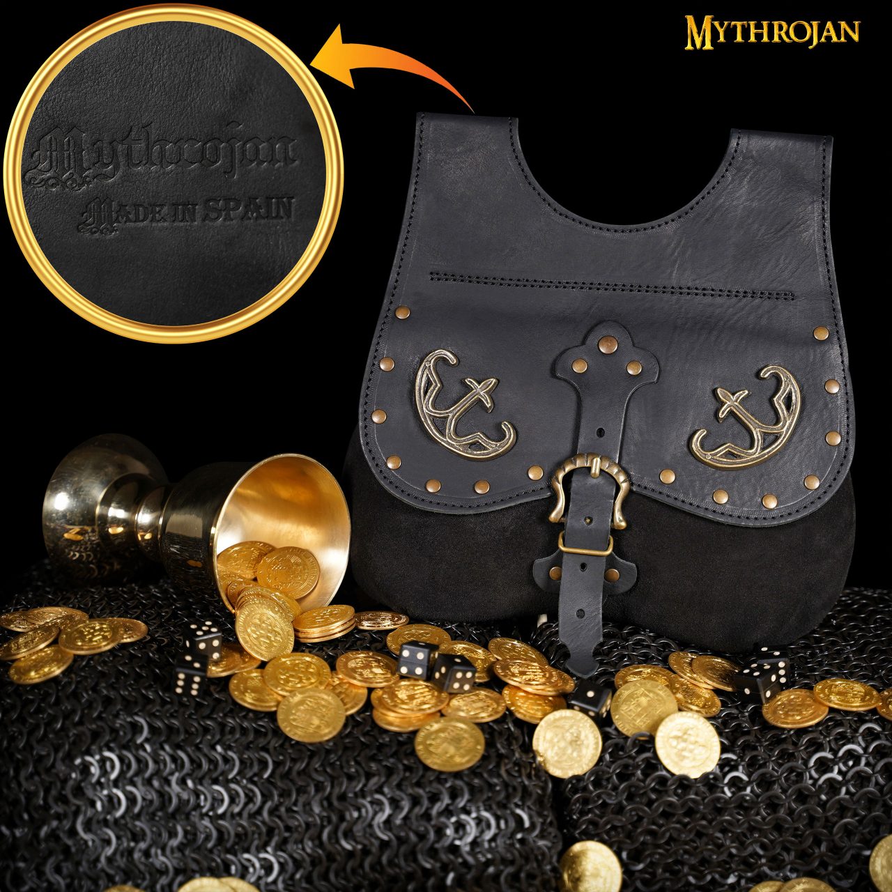 MYTHROJAN LATE MEDIEVAL KIDNEY POUCH historical 14th-15th century bollock purse 10”×10”