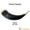 Stallion Drinking Horn with Pure Solid Brass Fittings Genuine Ox Horn