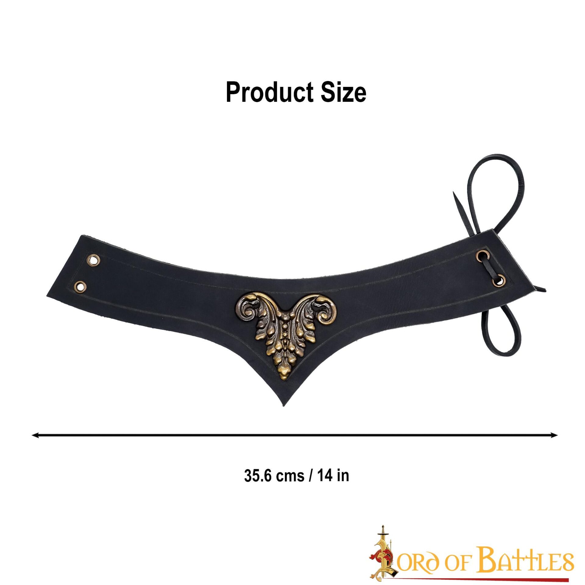 Medieval Leather Accessory with Antique Brass Mount