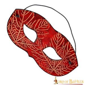Genuine Leather Eye Mask with Embossed Maple Leaf Motifs Genuine Leather Eye Mask with Embossed Maple Leaf Motifs