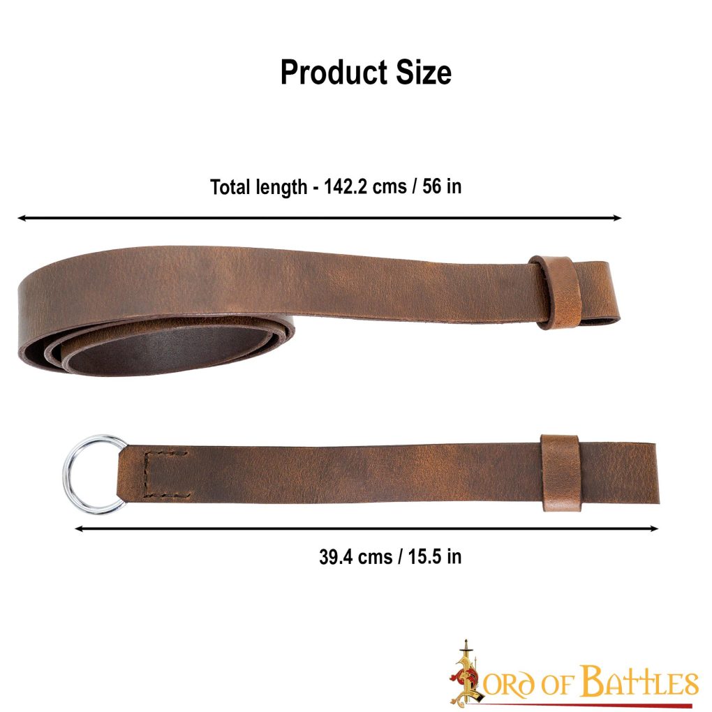 Leather Belt with Lustrous Steel Ring Genuine Leather Sword Hanging Belt Leather Belt with Lustrous Steel Ring Genuine Leather Sword Hanging Belt