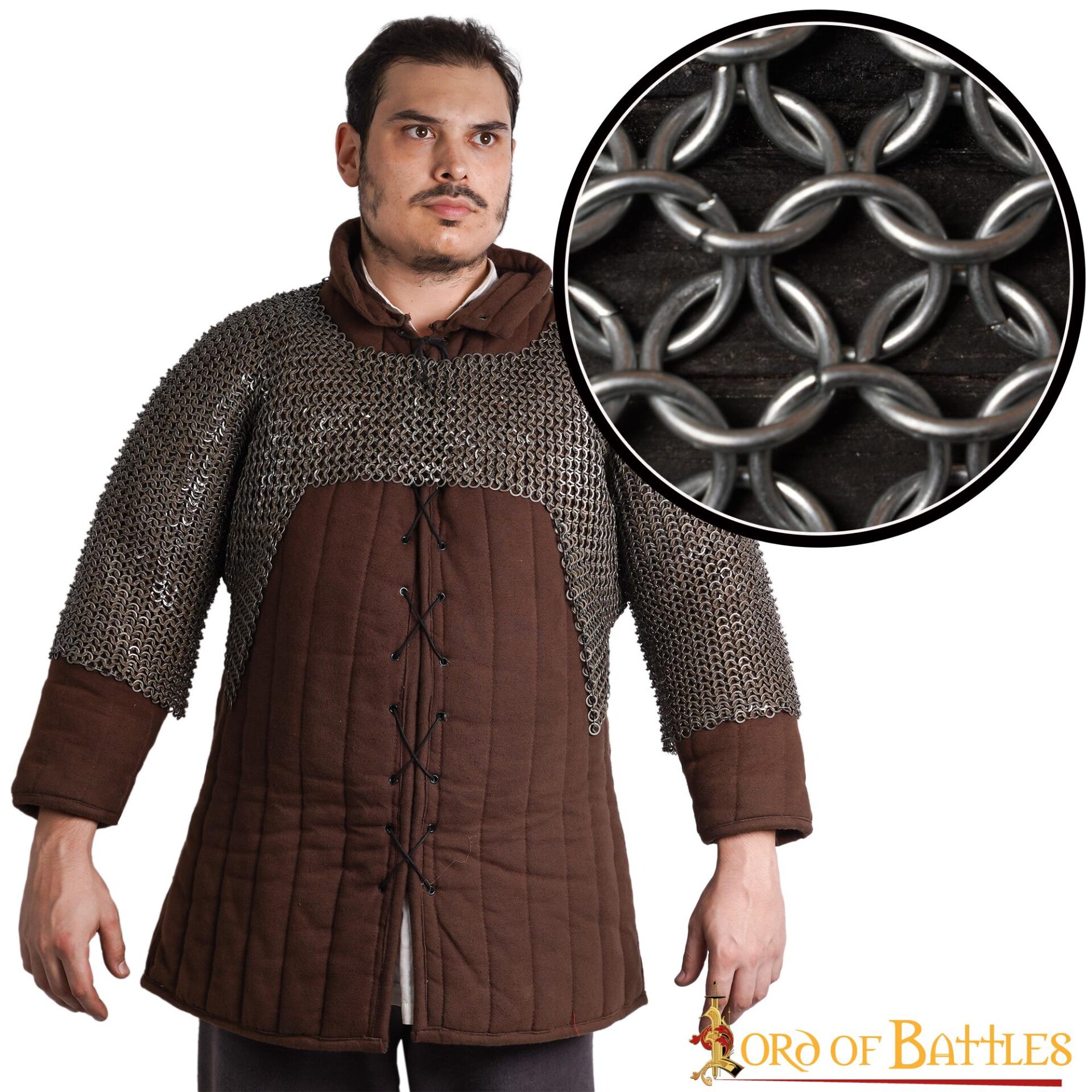 Medieval Chainmail Half Haubergeon Joined Sleeves Voiders Butted Steel Rings