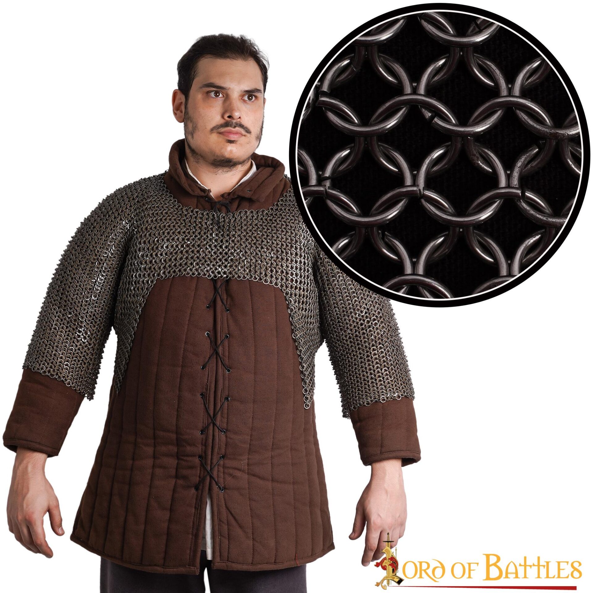 Round Ring Chainmail Half Haubergeon Joined Sleeves Voiders, Butted, ID 9 mm, Spring Steel Round Ring Chainmail Half Haubergeon Joined Sleeves Voiders, Butted, ID 9 mm, Spring Steel