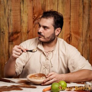 Viking Feast Wooden Wide Bowl Hand Crafted Useful Hardwood Cutlery