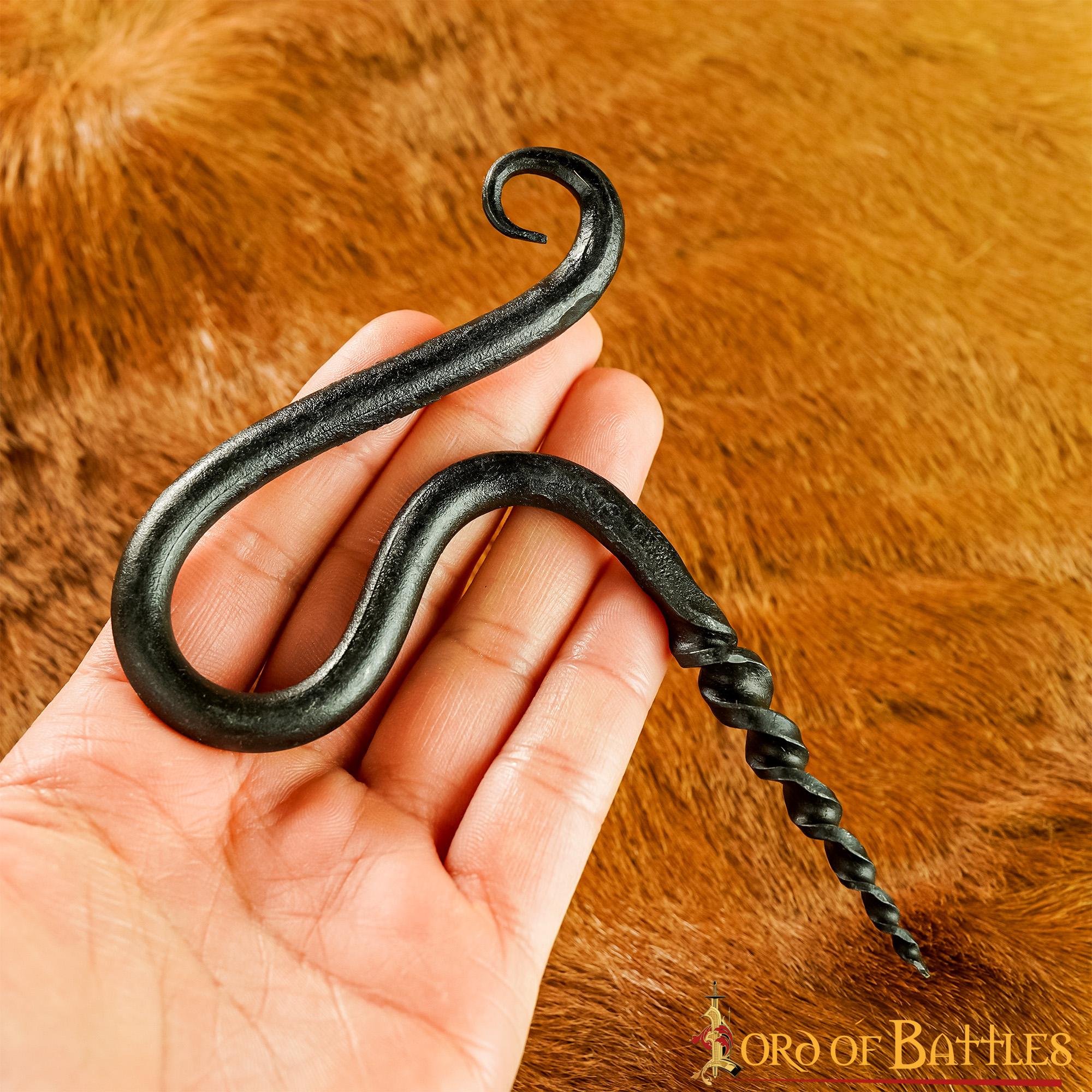 Hand Forged Iron Corkscrew Fully Functional Wine Bottle Opener Hand Forged Iron Corkscrew Fully Functional Wine Bottle Opener