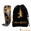 Medieval Viking Drinking Horn with Engraved Designs Handcrafted Genuine Ox Horn