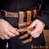 Tri Buckle Angled Sword Frog Genuine Leathercraft