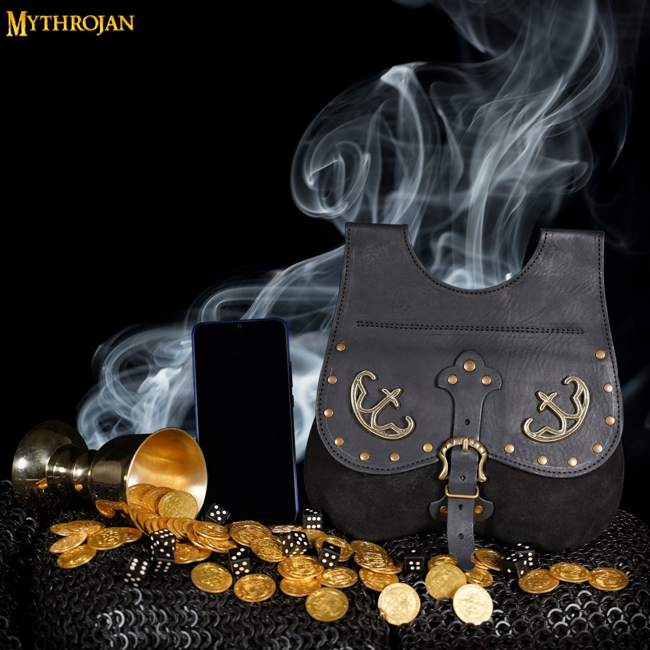 MYTHROJAN LATE MEDIEVAL KIDNEY POUCH historical 14th-15th century bollock purse 10”×10”