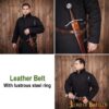 Leather Belt with Lustrous Steel Ring Genuine Leather Sword Hanging Belt Leather Belt with Lustrous Steel Ring Genuine Leather Sword Hanging Belt