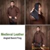 Medieval Black Leather Angled Frog for Swords and Axes Medieval Black Leather Angled Frog for Swords and Axes