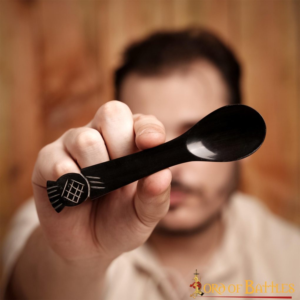 Authentic Medieval Horn Spoon Genuine Handcrafted Ox Horn