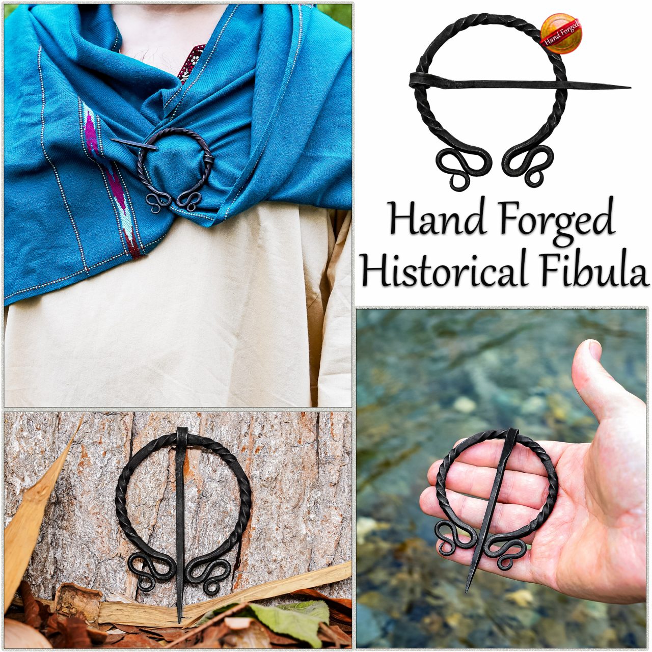 Hand Forged Historical Elfic Archer Fibula / Cloak Pin Hand Forged Historical Elfic Archer Fibula / Cloak Pin