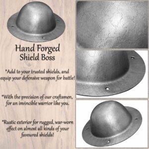 Medieval Shield Boss Natural and Polish, 1.8 mm Steel, Battle Ready