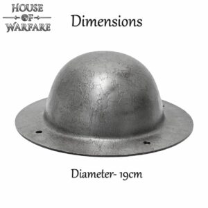 Medieval Shield Boss Natural and Polish, 1.8 mm Steel, Battle Ready