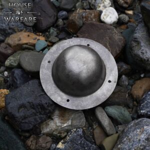 Medieval Shield Boss Natural and Polish, 1.8 mm Steel, Battle Ready