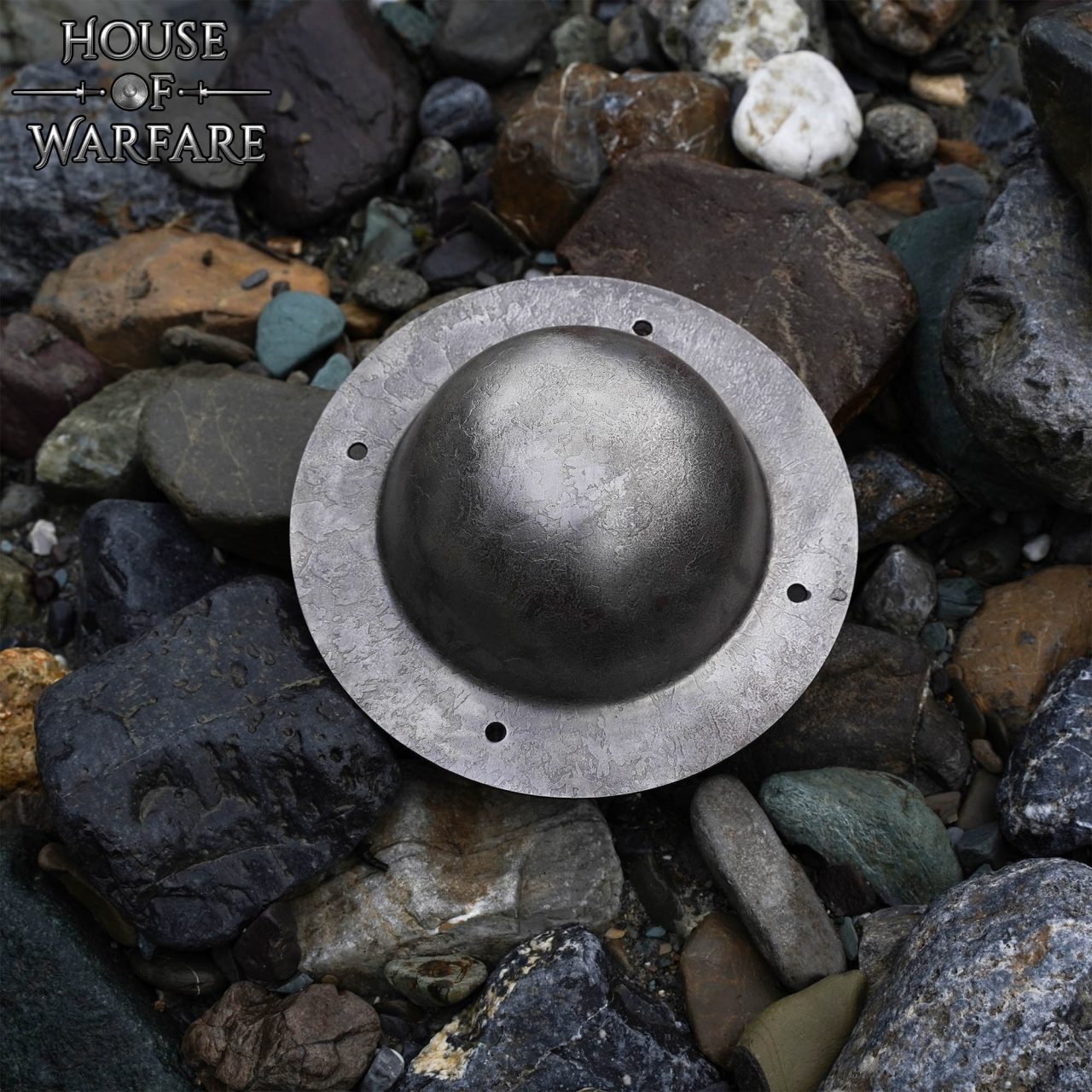 Medieval Shield Boss Natural and Polish, 1.8 mm Steel, Battle Ready