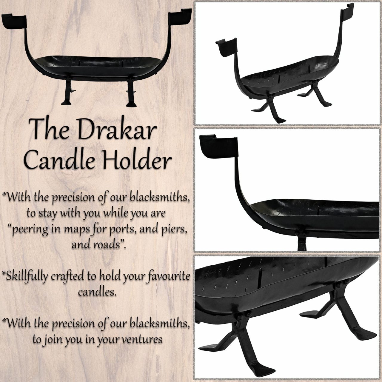 Hand Forged Viking Ship Candle Holder Hand Forged Viking Ship Candle Holder